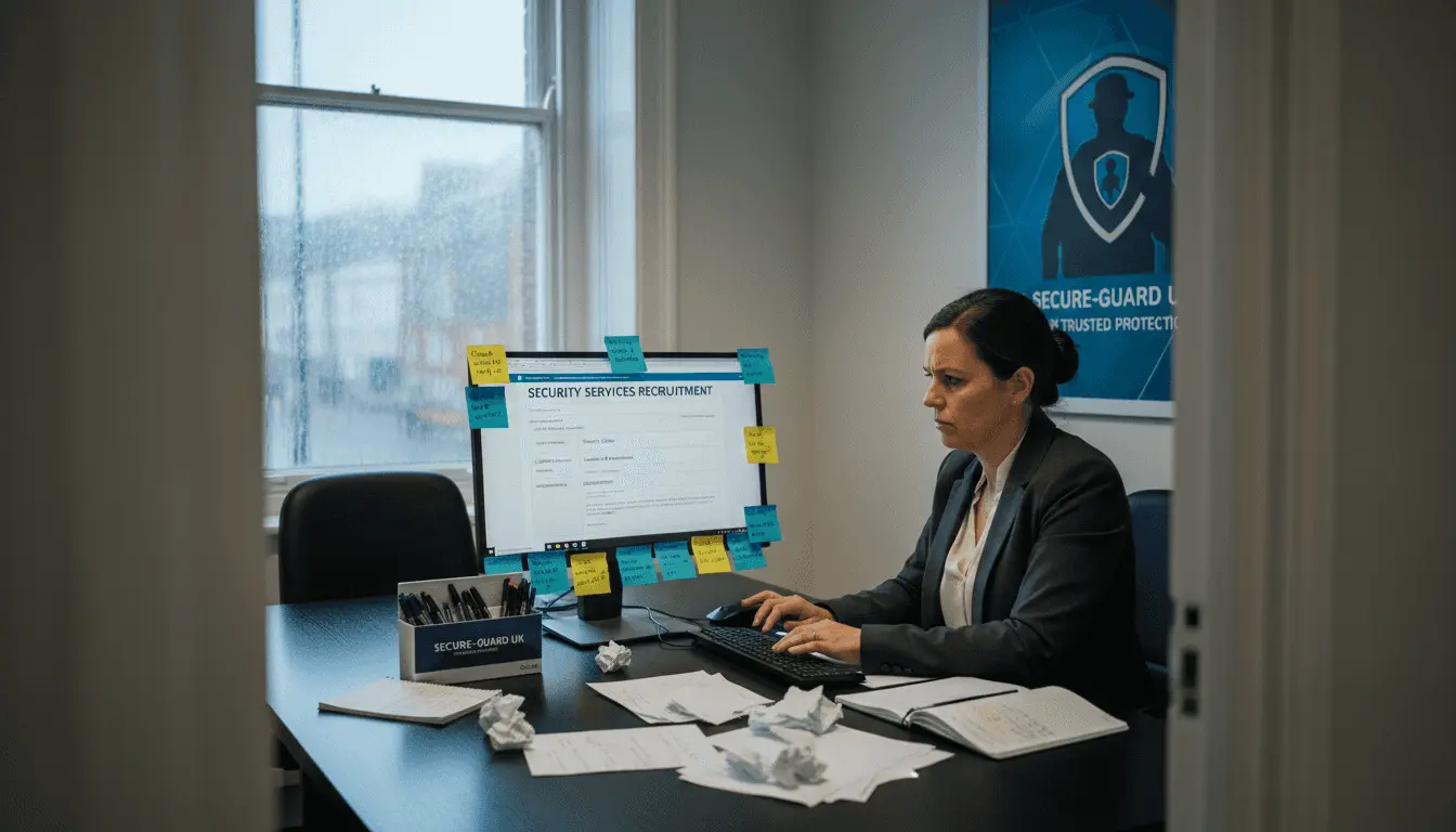 HR officer creating security job advert