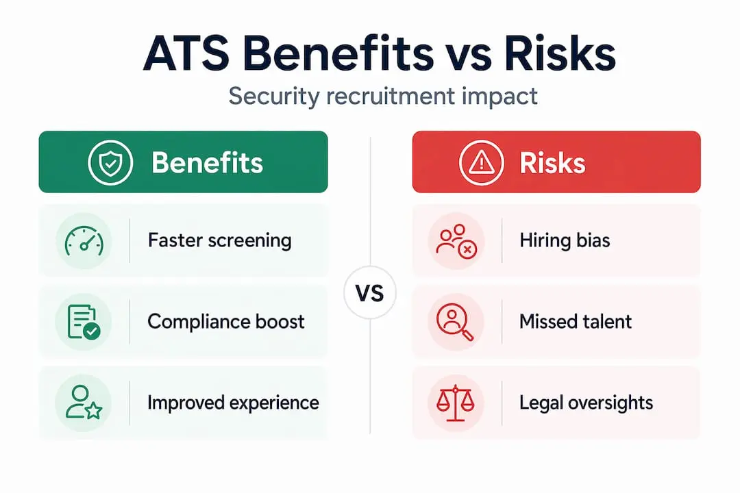 Infographic comparing ATS benefits and risks